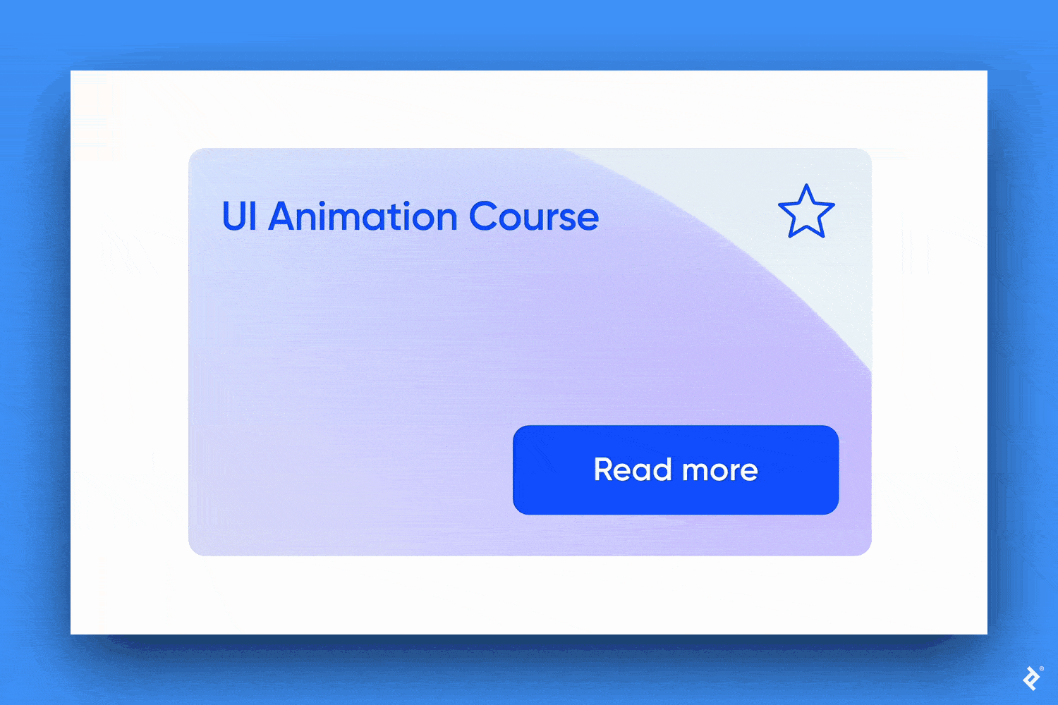 A GIF of the animation in preview mode. When the user hovers, the background shifts, the line appears, and the button components are animated.