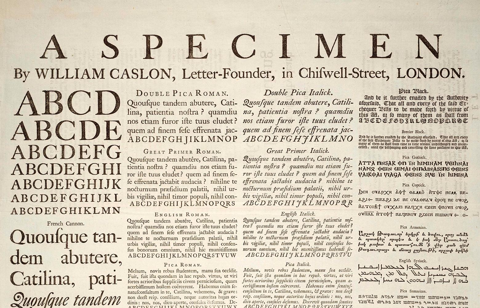 caslon font paired with optima