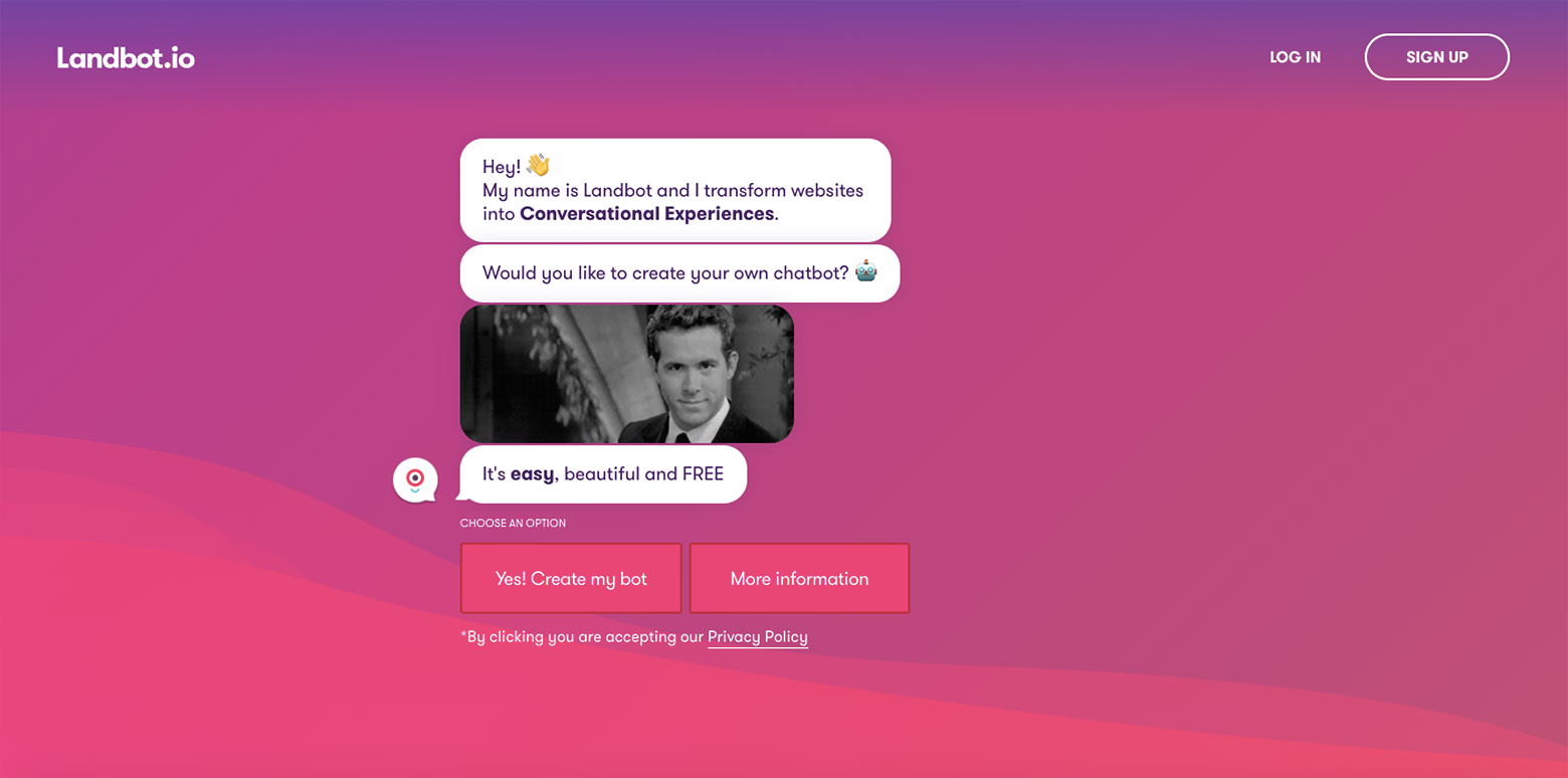 Chatbots can dramatically increase landing page conversion rates